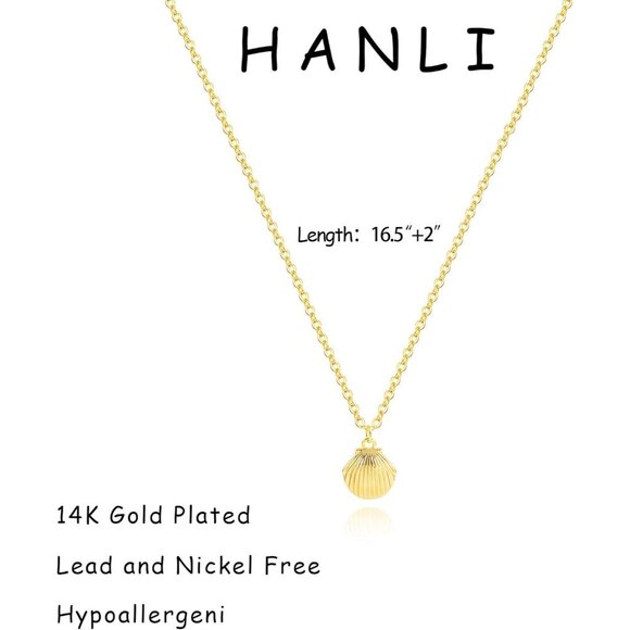 🆕 Women Gold Sun Moon Shell Summer Necklace Trendy Dainty Charm Simple Jewelry - Picture 6 of 8